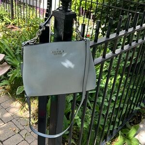 Kate Spade blue tote crossbody or shoulder convertible bag, leather